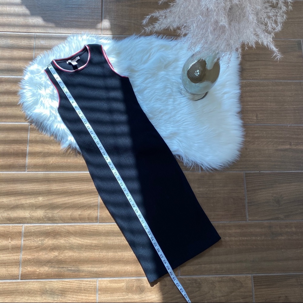 High-Neck Ribbed Bodycon Midi Dress - Picture 3 of 6
